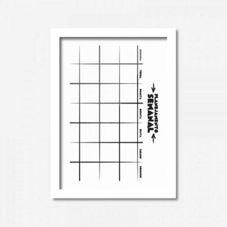 Quadro Decorativo Planejamento Semanal 45cmx33cm Los Quadros Branco Menor preço em Quadro Decorativo Planejamento Semanal 45cmx33cm Los Quadros Branco