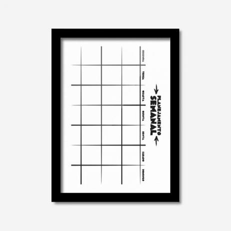 Quadro Decorativo Planejamento Semanal Los Quadros Preto Menor preço em Quadro Decorativo Planejamento Semanal Los Quadros Preto