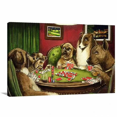 Quadro Cachorro Jogando Poker Quadro Cachorro Jogando Poker