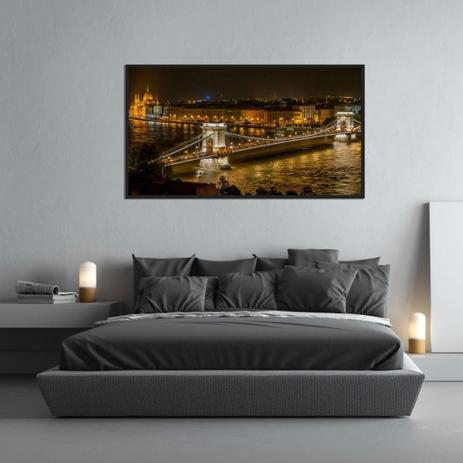 Quadro Decorativo Ponte Széchenyi Lánchíd à Noite na Hungria 150x80cm - Decore pronto Menor preço em Quadro Decorativo Ponte Széchenyi Lánchíd à Noite na Hungria 150x80cm - Decore pronto