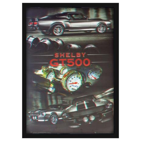 Quadro Decorativo Poster 3D Ford Shelby GT-500 Prata 50x70cm - Decore pronto Menor preço em Quadro Decorativo Poster 3D Ford Shelby GT-500 Prata 50x70cm - Decore pronto
