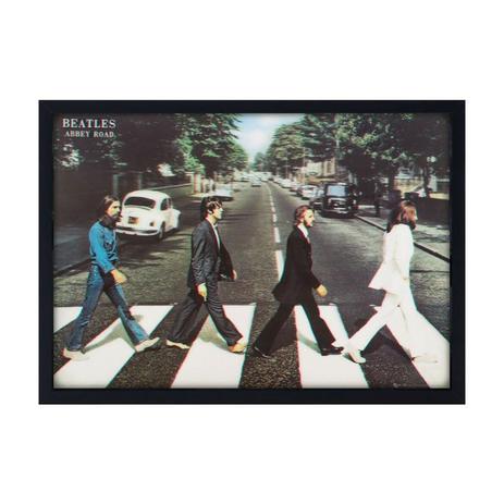 Quadro Decorativo Poster 3D The Beatles Abbey Road com Vidro 70x50cm - Decore pronto Menor preço em Quadro Decorativo Poster 3D The Beatles Abbey Road com Vidro 70x50cm - Decore pronto