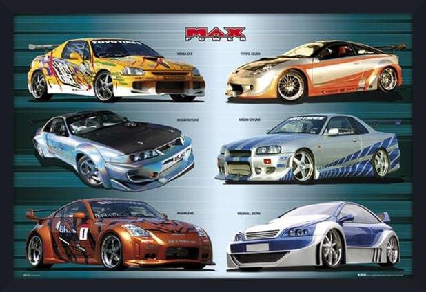 Quadro Decorativo Poster com Moldura Carros Tunados Max Power 94x64cm - Decore pronto Menor preço em Quadro Decorativo Poster com Moldura Carros Tunados Max Power 94x64cm - Decore pronto