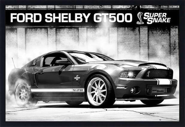 Quadro Decorativo Poster com Moldura Ford Shelby GT500 Super Snake 94x64cm - Decore pronto Menor preço em Quadro Decorativo Poster com Moldura Ford Shelby GT500 Super Snake 94x64cm - Decore pronto