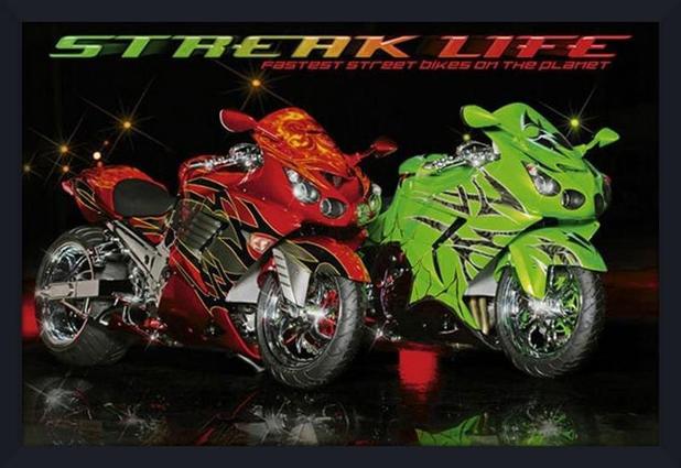 Quadro Decorativo Poster com Moldura Motos Esportivas Streak Life 94x64cm - Decore pronto Menor preço em Quadro Decorativo Poster com Moldura Motos Esportivas Streak Life 94x64cm - Decore pronto