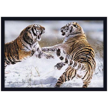 Quadro Decorativo Poster com Moldura Tigres Brigando 94x64cm - Decore pronto Menor preço em Quadro Decorativo Poster com Moldura Tigres Brigando 94x64cm - Decore pronto