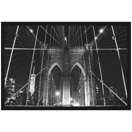 Quadro Decorativo Poster Emoldurado com Vidro Ponte do Brooklyn 90x60cm - Decore pronto Menor preço em Quadro Decorativo Poster Emoldurado com Vidro Ponte do Brooklyn 90x60cm - Decore pronto