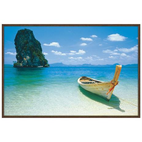 Quadro Decorativo Poster Emoldurado Praia Barco 90x60cm - Decore pronto Menor preço em Quadro Decorativo Poster Emoldurado Praia Barco 90x60cm - Decore pronto