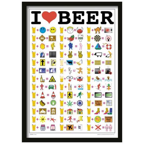 Quadro Decorativo Poster I Love Beer Eu Amo Cerveja s/ Vidro 64x94cm - Decore pronto Menor preço em Quadro Decorativo Poster I Love Beer Eu Amo Cerveja s/ Vidro 64x94cm - Decore pronto