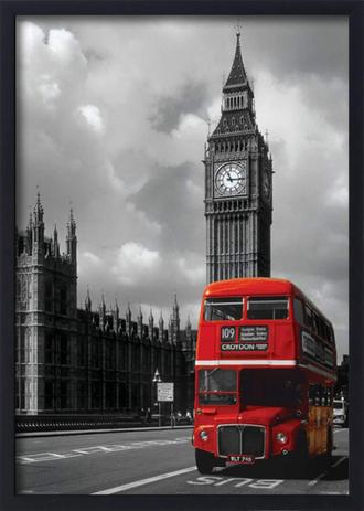 Quadro Decorativo Poster Londres Red Bus e Big Ben s/ Vidro 100x140cm - Decore pronto Menor preço em Quadro Decorativo Poster Londres Red Bus e Big Ben s/ Vidro 100x140cm - Decore pronto