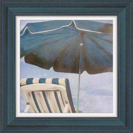 Quadro Decorativo Praia Guarda Sol Azul Cadeira 40x40cm - Decore pronto Menor preço em Quadro Decorativo Praia Guarda Sol Azul Cadeira 40x40cm - Decore pronto