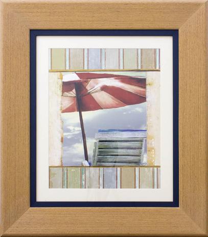 Quadro Decorativo Praia Guarda Sol Vermelho e Branco Cadeira 50x60cm - Decore pronto Menor preço em Quadro Decorativo Praia Guarda Sol Vermelho e Branco Cadeira 50x60cm - Decore pronto