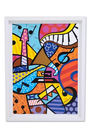 Quadro Decorativo Romero Britto Latin Grammy 50x65cm - Decore pronto Menor preço em Quadro Decorativo Romero Britto Latin Grammy 50x65cm - Decore pronto