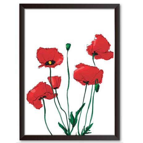 Quadro Decorativo - Rosas vermelhas aquarela - 34x24cm - Cool art Menor preço em Quadro Decorativo - Rosas vermelhas aquarela - 34x24cm - Cool art