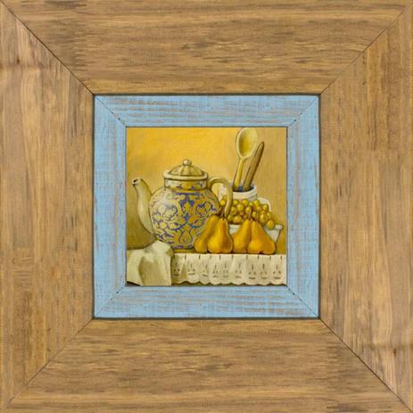 Quadro Decorativo Rústico Mesa com Bule e Frutas 40x40cm - Decore pronto Menor preço em Quadro Decorativo Rústico Mesa com Bule e Frutas 40x40cm - Decore pronto