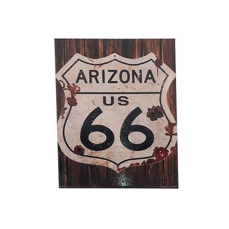 Quadro Decorativo Sala Metal Arizona Us 66 Marrom 29X22X1cm - Maisaz Menor preço em Quadro Decorativo Sala Metal Arizona Us 66 Marrom 29X22X1cm - Maisaz