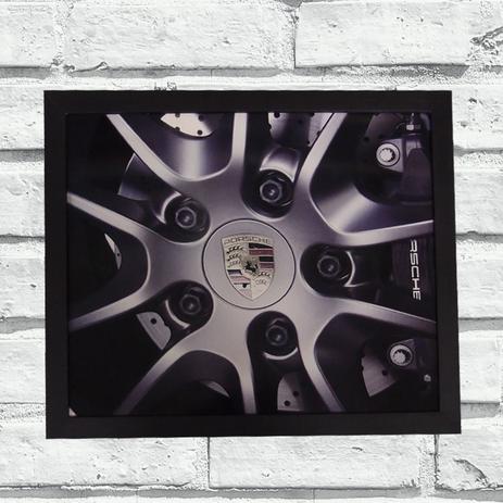 Quadro Decorativo Sala Metal Roda Porsche Cor Preto 40x50x2 - Maisaz Menor preço em Quadro Decorativo Sala Metal Roda Porsche Cor Preto 40x50x2 - Maisaz