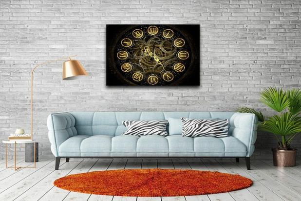 Quadro Decorativo Sala Relogio Romano Dourado Podium Quadro Decorativo Magazine Luiza