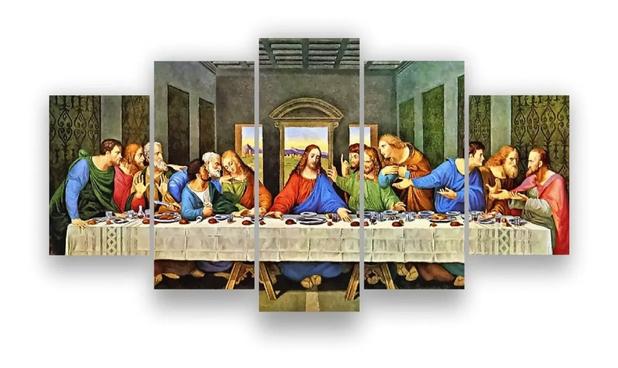 Quadro Decorativo Santa Ceia Jesus Páscoa Cozinha Sala 5pçs - Paradecoração Menor preço em Quadro Decorativo Santa Ceia Jesus Páscoa Cozinha Sala 5pçs - Paradecoração