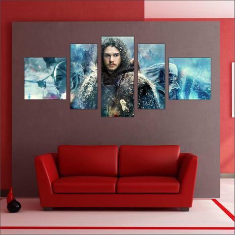 Quadro Decorativo Séries The Game of Thrones 5 Peças Salas Quartos TT1 - Vital Menor preço em Quadro Decorativo Séries The Game of Thrones 5 Peças Salas Quartos TT1 - Vital
