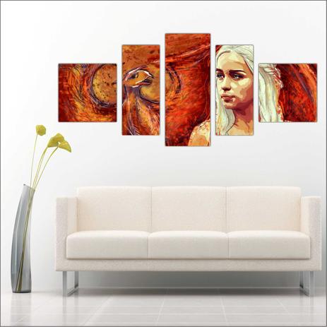 Quadro Decorativo Séries The Game of Thrones 5 Peças Salas Quartos TT2 - Vital Menor preço em Quadro Decorativo Séries The Game of Thrones 5 Peças Salas Quartos TT2 - Vital