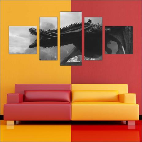 Quadro Decorativo Séries The Game of Thrones 5 Peças Salas Quartos TT5 - Vital Menor preço em Quadro Decorativo Séries The Game of Thrones 5 Peças Salas Quartos TT5 - Vital