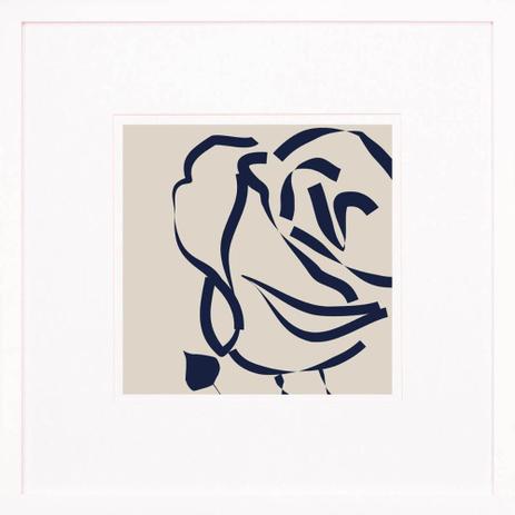 Quadro Decorativo Silhueta Azul de Flor com Moldura Branca 60x60cm - Decore pronto Menor preço em Quadro Decorativo Silhueta Azul de Flor com Moldura Branca 60x60cm - Decore pronto