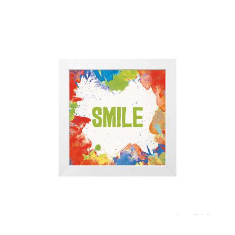 Quadro decorativo Smile 23x23cm branco Infinity Menor preço em Quadro decorativo Smile 23x23cm branco Infinity