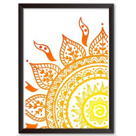 Quadro Decorativo - Sol Alaranjado Maori - 46x34cm - Cool art Menor preço em Quadro Decorativo - Sol Alaranjado Maori - 46x34cm - Cool art