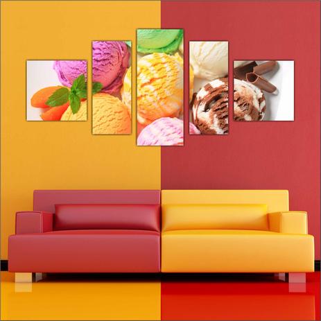 Quadro Decorativo Sorvete Sorveterias Gourmet Decoração 5 Peças TT12 - Vital Menor preço em Quadro Decorativo Sorvete Sorveterias Gourmet Decoração 5 Peças TT12 - Vital