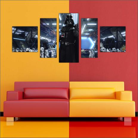 Quadro Decorativo Star Wars Darth Vader Mosaico 5 Peças GG3 - Vital Menor preço em Quadro Decorativo Star Wars Darth Vader Mosaico 5 Peças GG3 - Vital