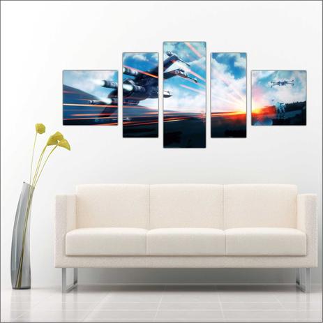 Quadro Decorativo Star Wars Nave Mosaico 5 Peças GG6 - Vital Menor preço em Quadro Decorativo Star Wars Nave Mosaico 5 Peças GG6 - Vital