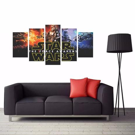 Quadro Decorativo Star Wars The Force Avankes 114x65 5 Peças - Quadros mais Menor preço em Quadro Decorativo Star Wars The Force Avankes 114x65 5 Peças - Quadros mais