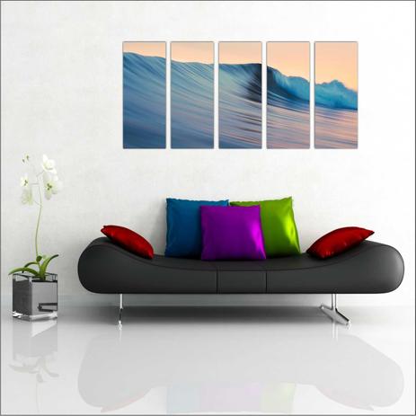Quadro Decorativo Surf Surfista Mar Praia Onda Mosaico Com 5 Peças GG3 - Vital quadros do brasil Menor preço em Quadro Decorativo Surf Surfista Mar Praia Onda Mosaico Com 5 Peças GG3 - Vital quadros do brasil