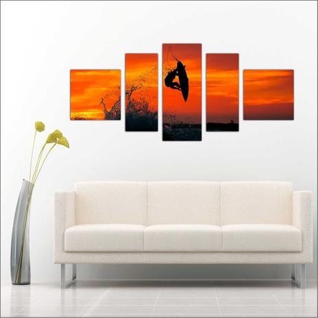 Quadro Decorativo Surf Surfista Onda Praia Mar Mosaico 5 Peças T2 - Vital Menor preço em Quadro Decorativo Surf Surfista Onda Praia Mar Mosaico 5 Peças T2 - Vital
