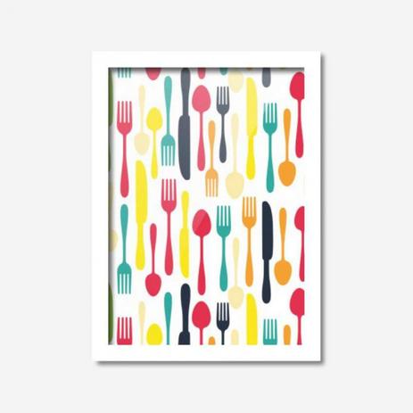 Quadro Decorativo Talheres 45cmx33cm Los Quadros Branco Menor preço em Quadro Decorativo Talheres 45cmx33cm Los Quadros Branco