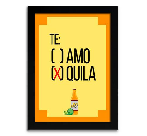 Quadro Decorativo Te: amo tequila - Iframes decoracao Menor preço em Quadro Decorativo Te: amo tequila - Iframes decoracao