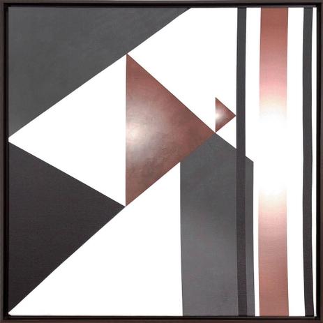 Quadro Decorativo Tela Canvas Abstrata Colorida com Moldura Marrom 60x60cm - Decore pronto Menor preço em Quadro Decorativo Tela Canvas Abstrata Colorida com Moldura Marrom 60x60cm - Decore pronto