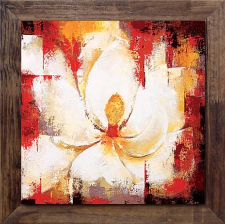 Quadro Decorativo Tela com Moldura Rústica Floral 120x120cm - Decore pronto Menor preço em Quadro Decorativo Tela com Moldura Rústica Floral 120x120cm - Decore pronto