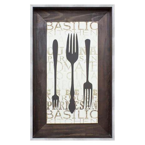 Quadro Decorativo Tela Emoldurada Talheres Garfos 50x80cm - Decore pronto Menor preço em Quadro Decorativo Tela Emoldurada Talheres Garfos 50x80cm - Decore pronto