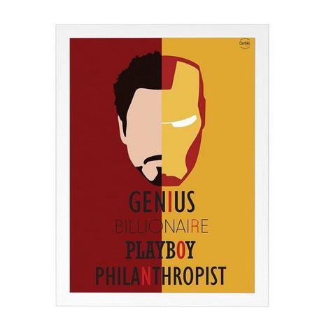 Quadro Decorativo Tony Stark Iron Man 33x45cm - Cantaki Menor preço em Quadro Decorativo Tony Stark Iron Man 33x45cm - Cantaki