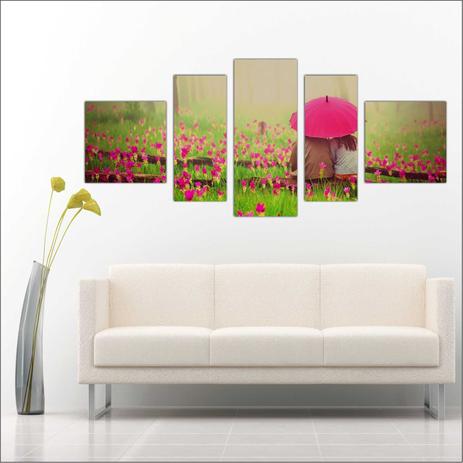Quadro Decorativo Umbrella Guarda Chuva Mosaico Moderno 5 Peças TT1 - Vital Menor preço em Quadro Decorativo Umbrella Guarda Chuva Mosaico Moderno 5 Peças TT1 - Vital