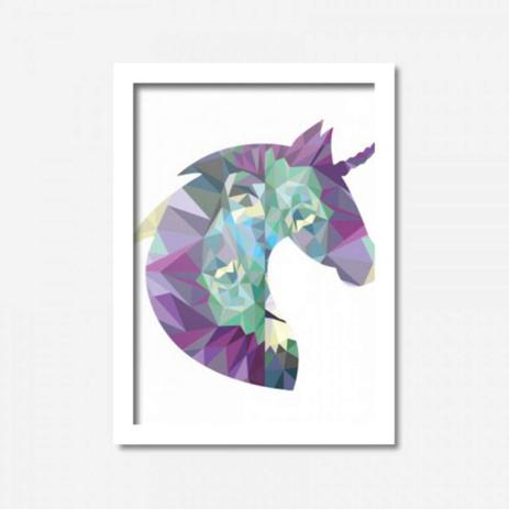 Quadro Decorativo Unicórnio 45cmx33cm Los Quadros Branco Menor preço em Quadro Decorativo Unicórnio 45cmx33cm Los Quadros Branco