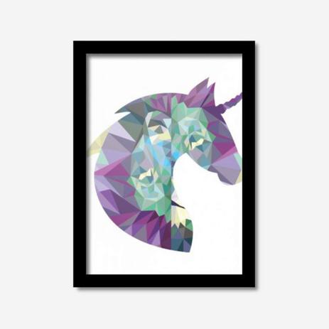 Quadro Decorativo Unicórnio 45cmx33cm Los Quadros Preto Menor preço em Quadro Decorativo Unicórnio 45cmx33cm Los Quadros Preto