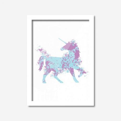 Quadro Decorativo Unicórnio Borrado Los Quadros Branco Menor preço em Quadro Decorativo Unicórnio Borrado Los Quadros Branco