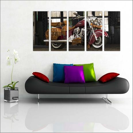 Quadro Decorativo Vintage Retrô Antigo Moto Motocicleta Mosaico 5 Peças GG7 - Vital quadros do brasil Menor preço em Quadro Decorativo Vintage Retrô Antigo Moto Motocicleta Mosaico 5 Peças GG7 - Vital quadros do brasil