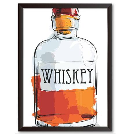 Quadro Decorativo - Whiskey Aquarela - 34x24cm - Cool art Menor preço em Quadro Decorativo - Whiskey Aquarela - 34x24cm - Cool art