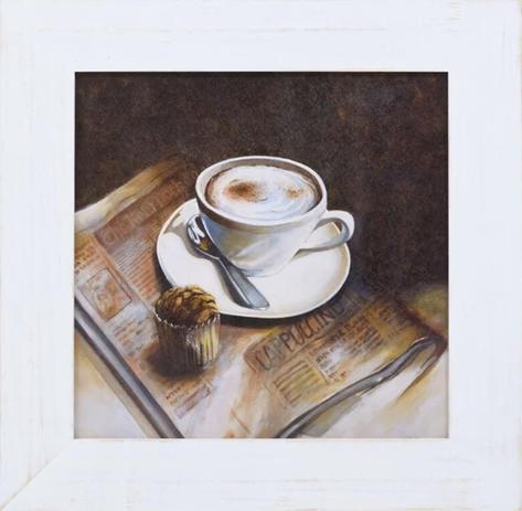 Quadro Decorativo Xícara de Café Sobre o Jornal s/ Vidro 65x65cm DP0197 - Decore pronto Menor preço em Quadro Decorativo Xícara de Café Sobre o Jornal s/ Vidro 65x65cm DP0197 - Decore pronto