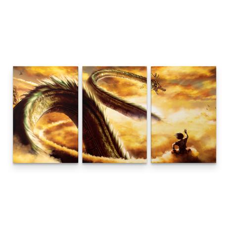 Quadro Decorativo Dragon Ball Z Goku Sayajin 2 Peças M16