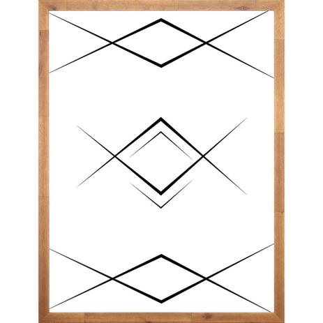 Quadro Geométrico Abstrato Minimalista com Moldura de Madeira 60x80cm - Decore pronto Menor preço em Quadro Geométrico Abstrato Minimalista com Moldura de Madeira 60x80cm - Decore pronto